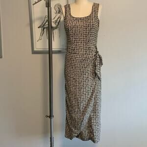 Vintage Jay Jacobs Tank Dress 90s Geometric Black Cream Long Grunge USA Made 7